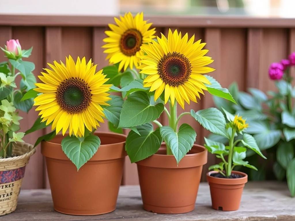 How to choose a pot for sunflowers? Compatible with plant type (large/small) containers(1)