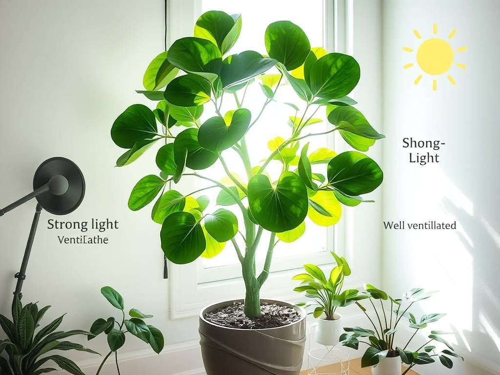 How to Care for Fiddle-Leaf Fig (Round)? Strong light, well-ventilated, round violin-shaped leaves(1)