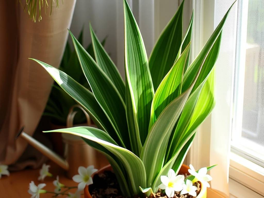 How to Care for Snake Plant (Silver Stripe)? Shade-tolerant, drought-tolerant, silver-striped leaves, white flowers