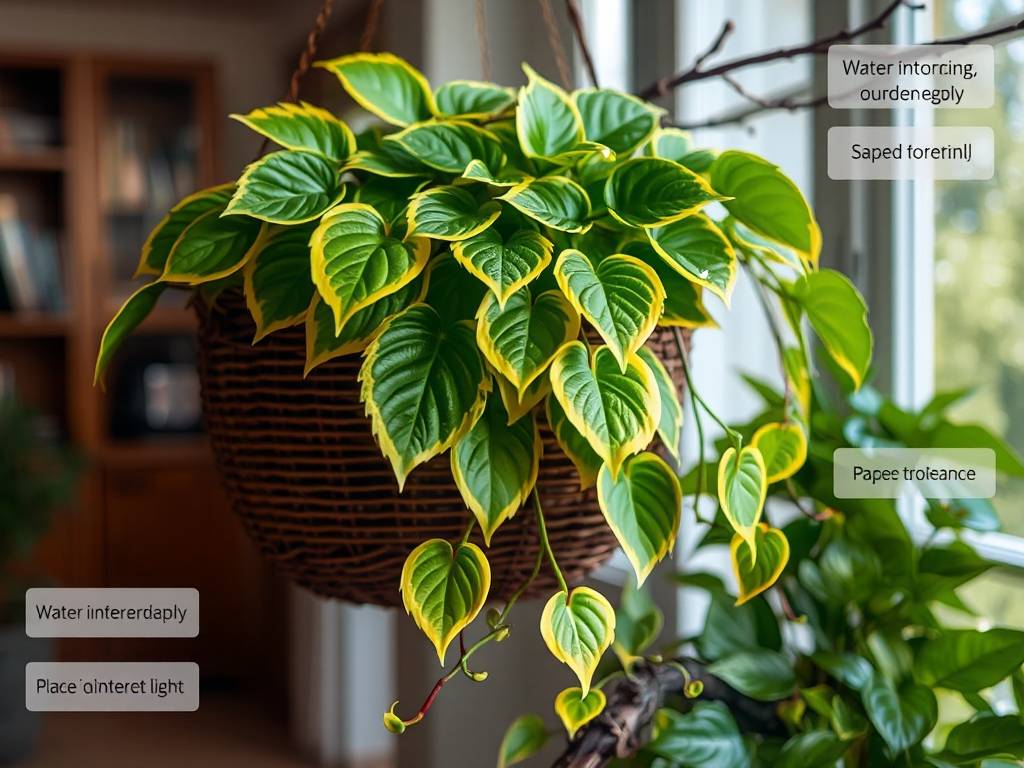 How to Care for Pothos (Golden Edge)? Shade-tolerant, drought-tolerant, golden-edged trailing vines