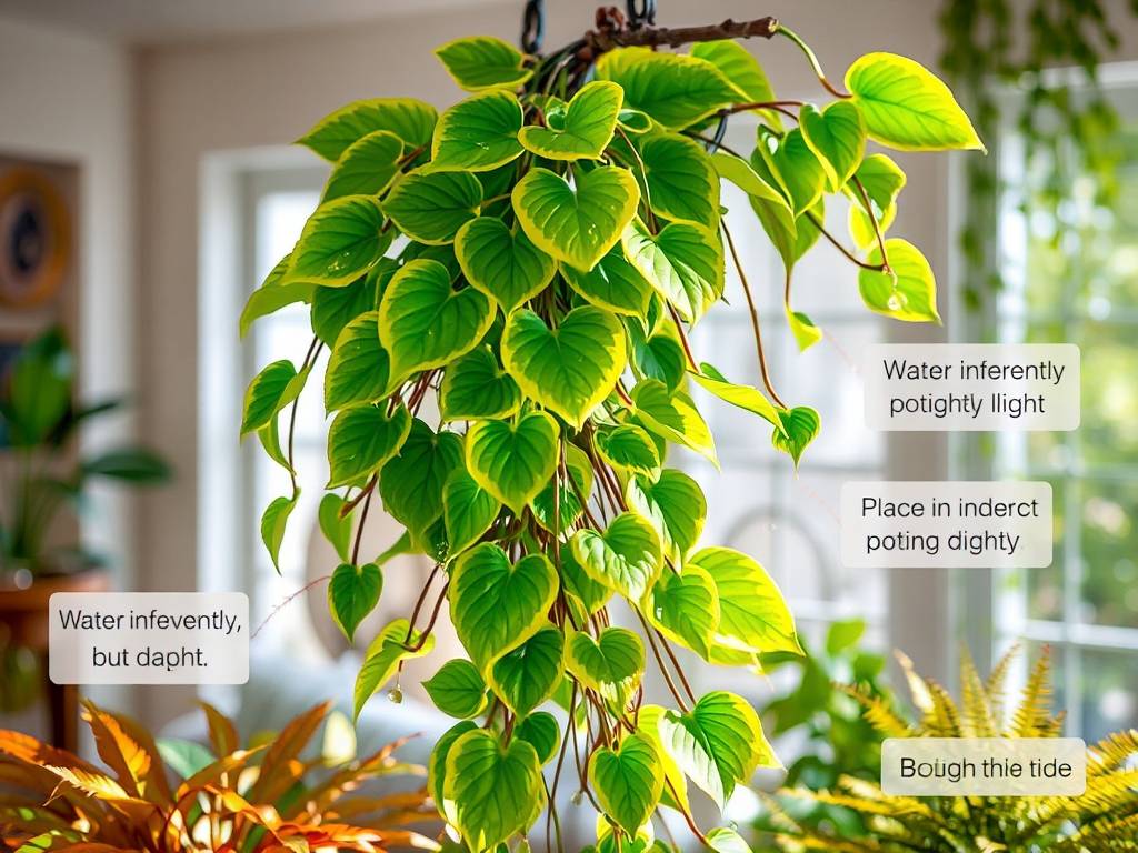 How to Care for Pothos (Golden Edge)? Shade-tolerant, drought-tolerant, golden-edged trailing vines(1)