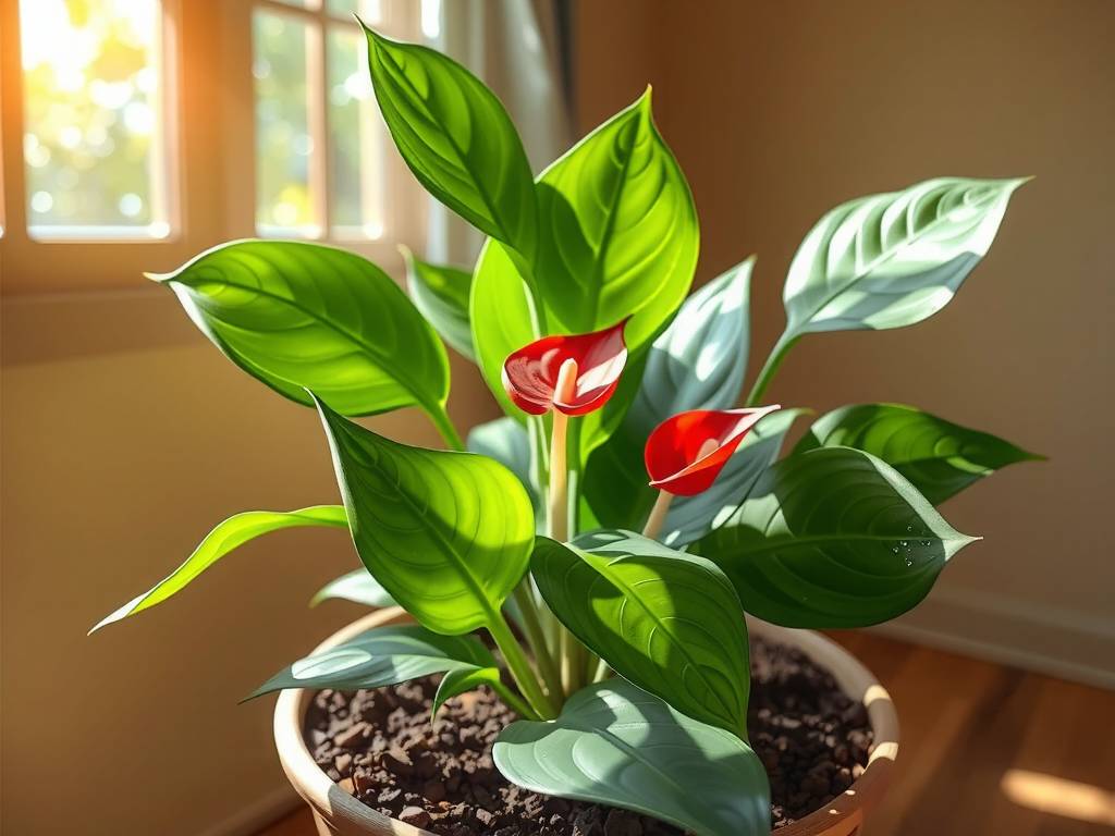 How to Care for Anthurium? Warm filtered light, moist, no waterlogging, flame-like flowers(1)