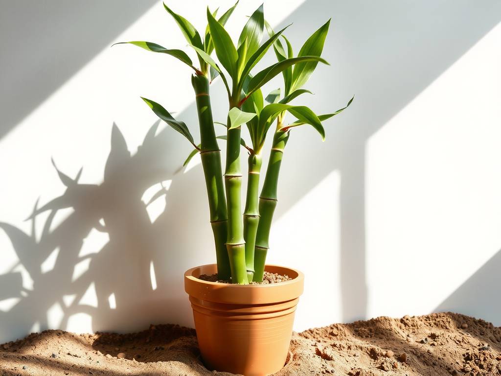 How to Care for Lucky Bamboo? Partial shade, drought-tolerant, upright green stems