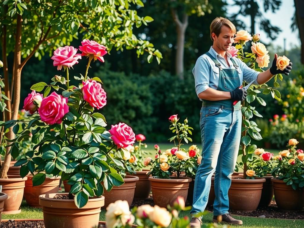 How to Care for Potted Roses - Prune to Shape for Longer Blooming Period
