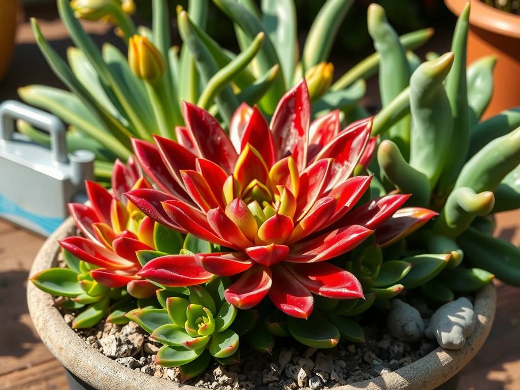 How to Care for Crassula Capitella 'Campfire' - Strong Light & Water Control for Red Leaves