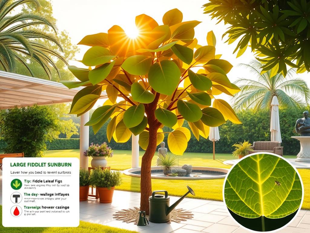 How to Care for Large Fiddle Leaf Fig - Summer Shade to Prevent Sunburn