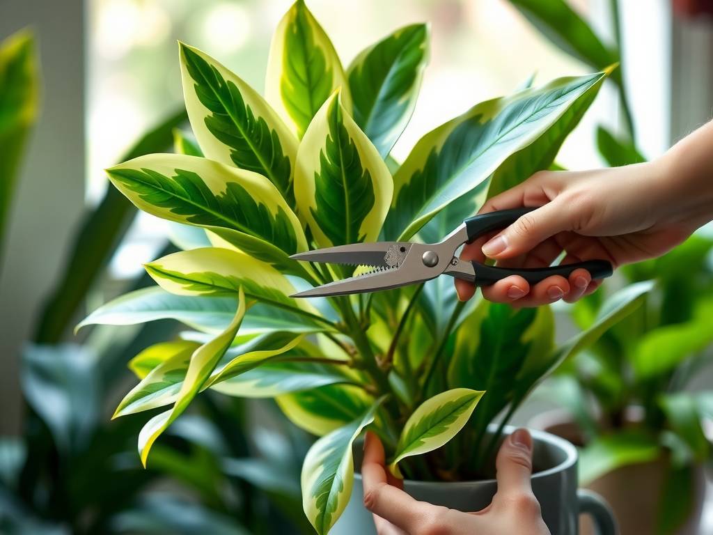 How to Care for Variegated Rubber Plant - Prune to Promote Branches