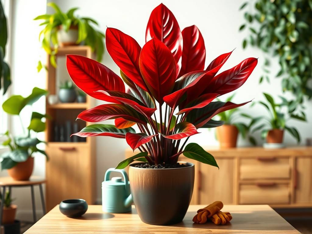 How to Care for Red King Philodendron - Red Leaves & Erect Form Secrets