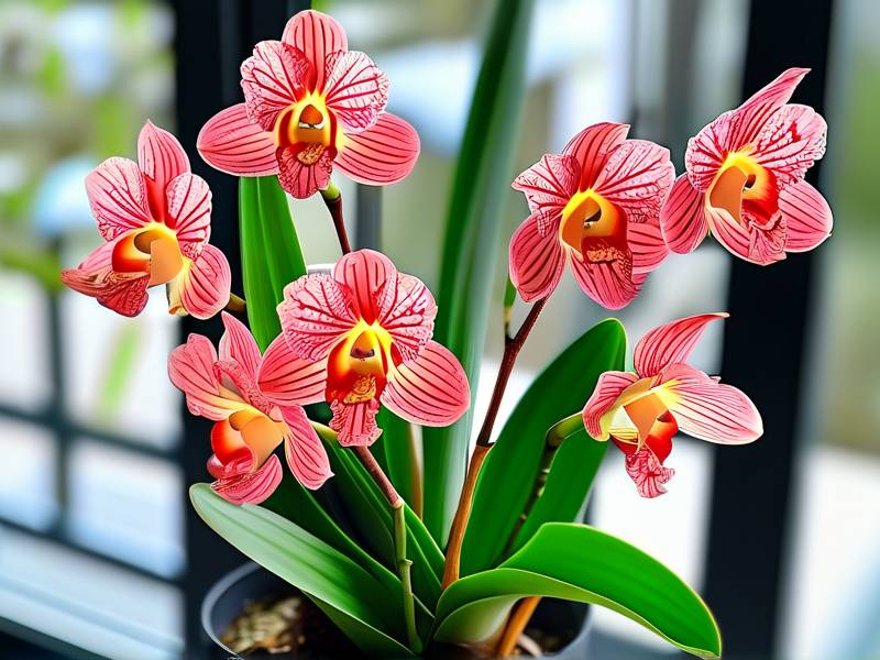 How to Care for Variegated Cymbidium Sinense – Bright Indirect Ventilated Variegated Leaves